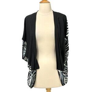 Jams World Cocoon Cardigan Black White Zeleef Short Sleeve Rayon Hawaii Size M